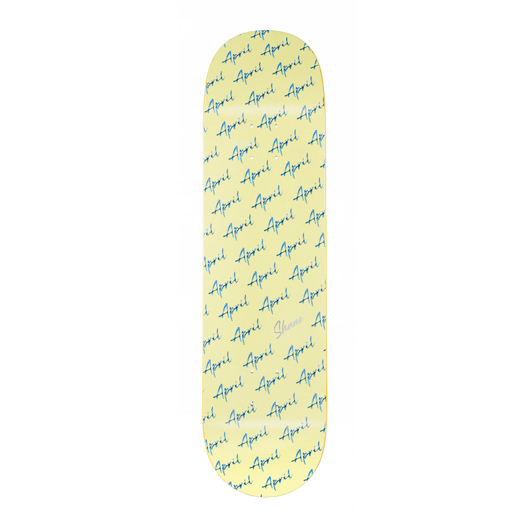 APRIL SHANE O'NEILL SCRIPT LOGO DECK YELLOW