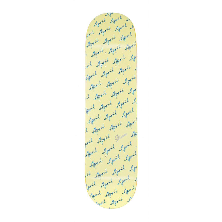 APRIL SHANE O'NEILL SCRIPT LOGO DECK YELLOW