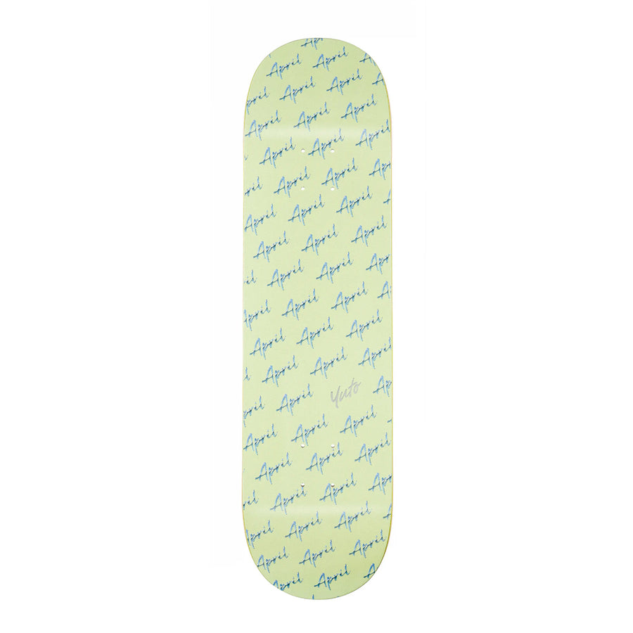 APRIL YUTO HORIGOME SCRIPT LOGO DECK GREEN