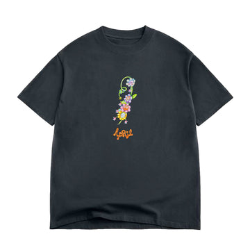 APRIL FLOWER BY EMA GASPAR TEE BLACK