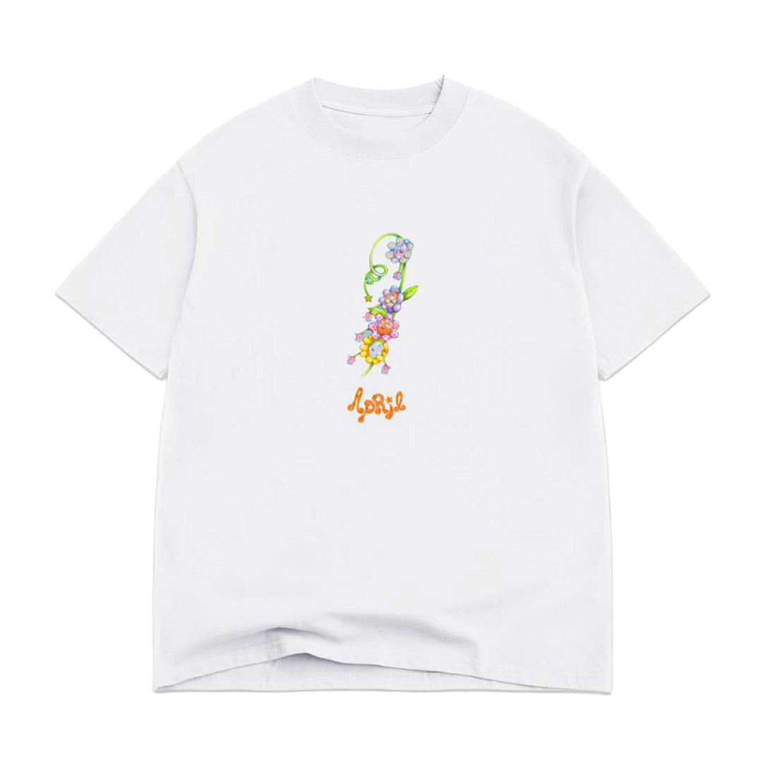 APRIL FLOWER BY EMA GASPAR TEE WHITE