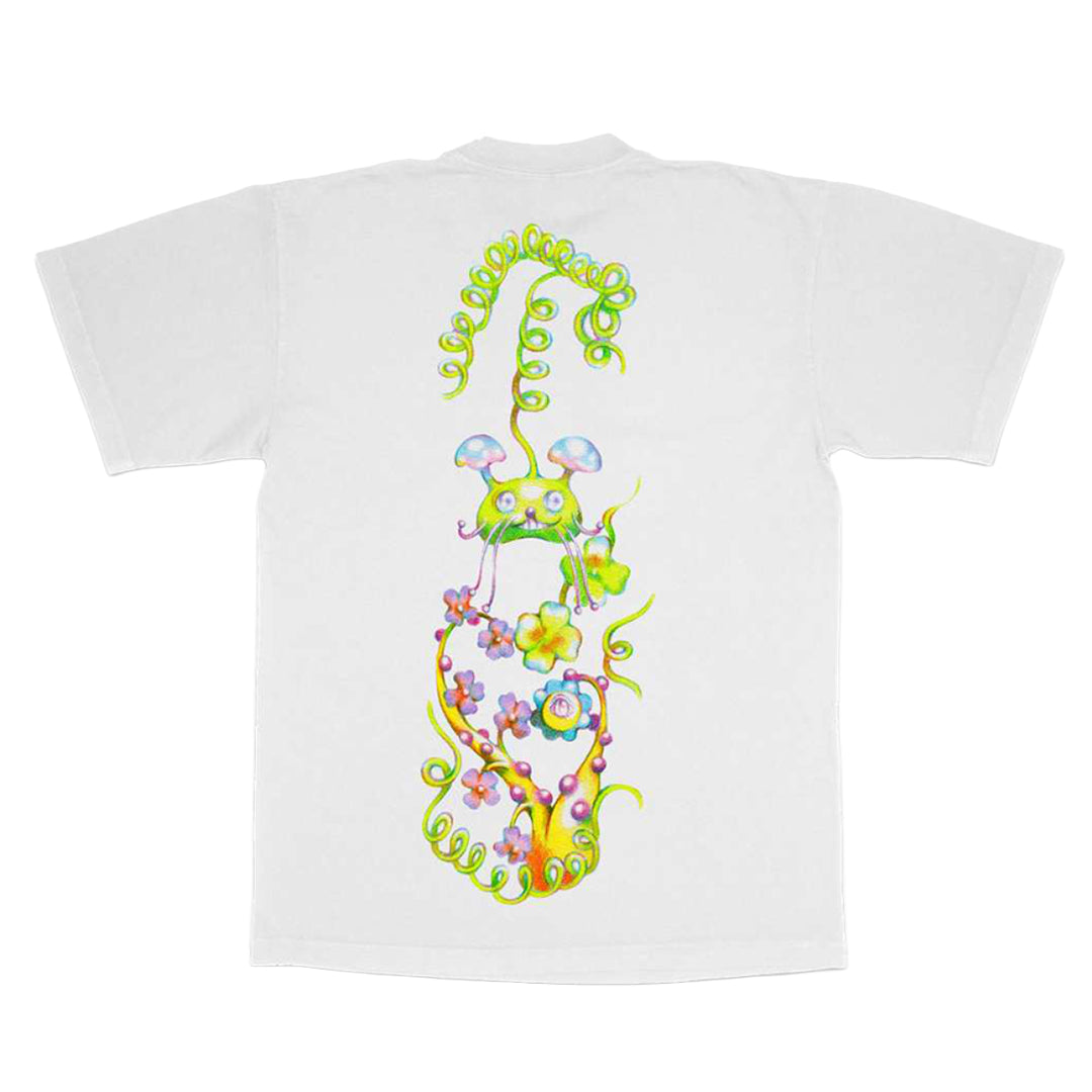 APRIL MUSHROOM BY EMA GASPAR TEE WHITE