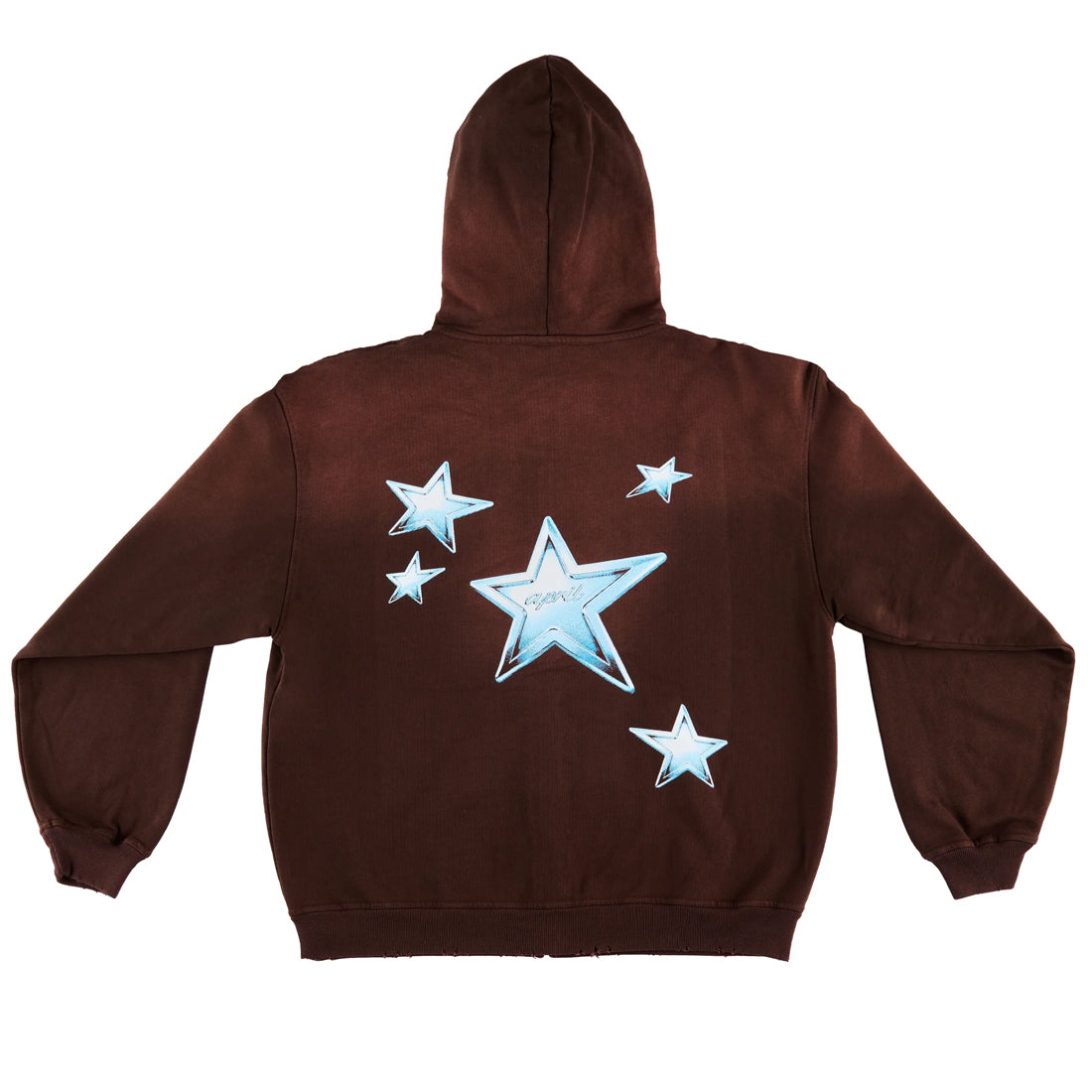 APRIL STARS ZIP HOODIE BROWN