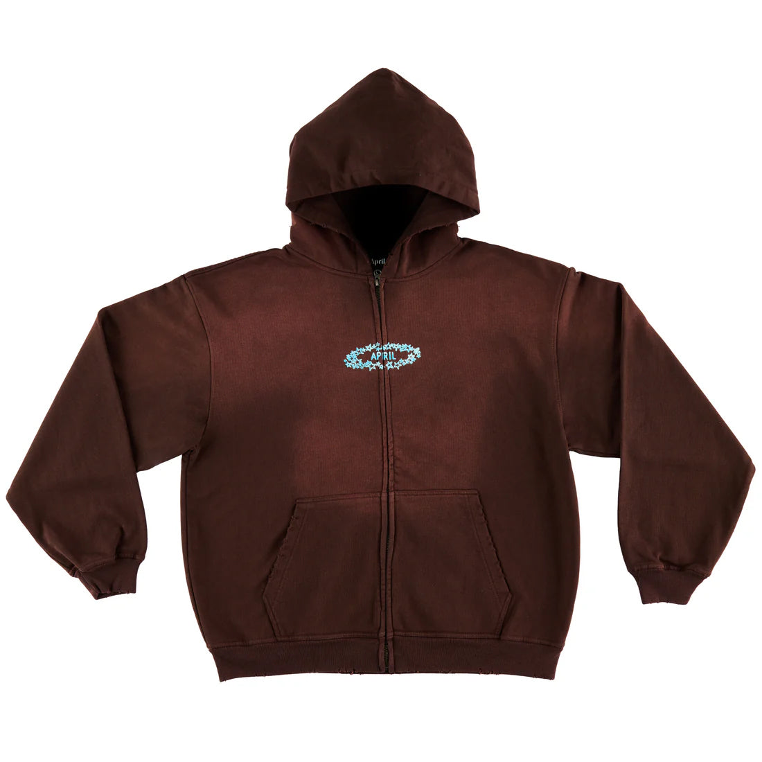 APRIL STARS ZIP HOODIE BROWN