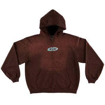 APRIL STARS ZIP HOODIE BROWN